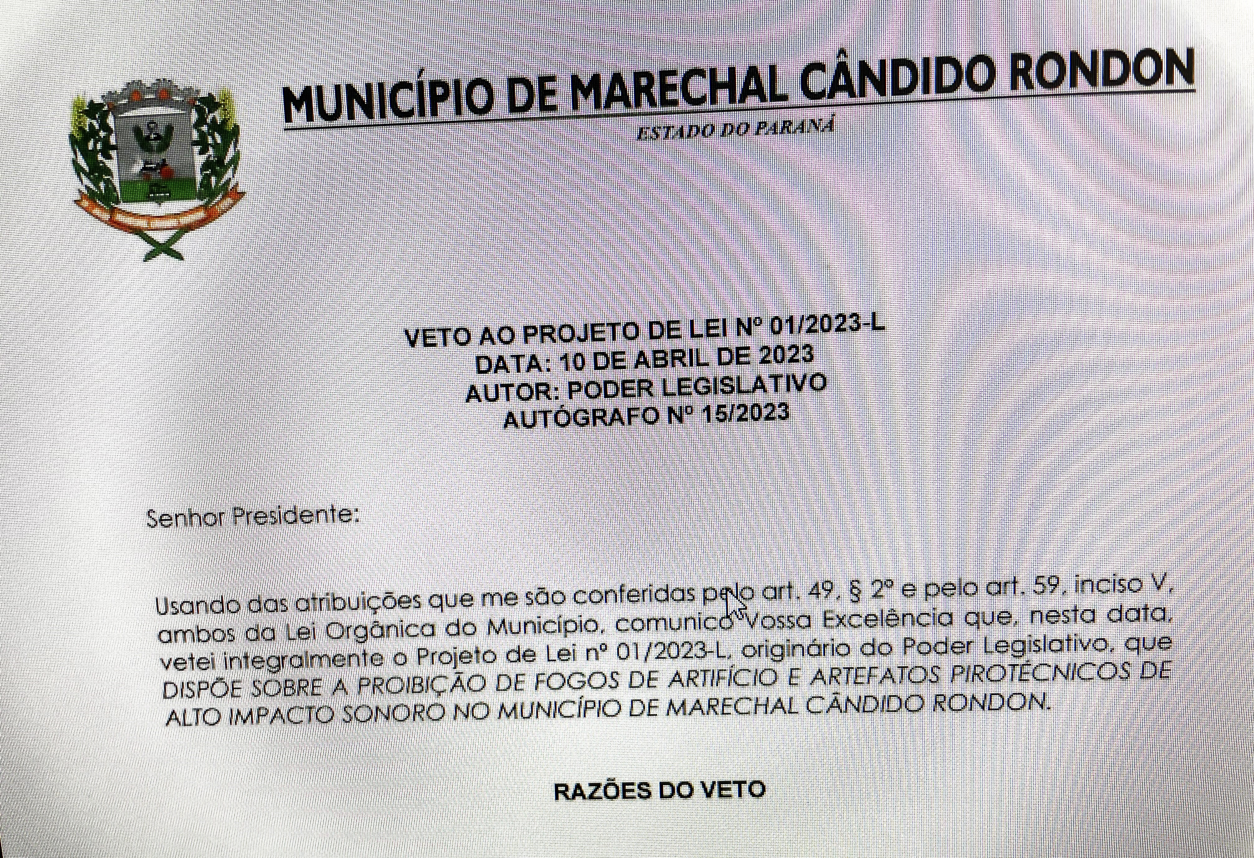 Mantido veto do prefeito a projeto que proibia fogos de artifício de alto impacto