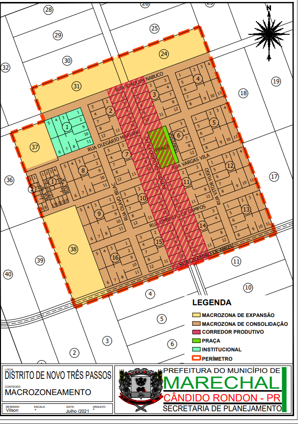 MAPA PLANO DIRETOR: DISTRITO DE NOVO TRÊS PASSOS